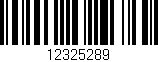 Código de barras (EAN, GTIN, SKU, ISBN): '12325289'