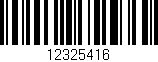 Código de barras (EAN, GTIN, SKU, ISBN): '12325416'