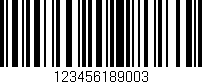 Código de barras (EAN, GTIN, SKU, ISBN): '123456189003'