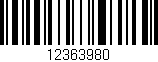 Código de barras (EAN, GTIN, SKU, ISBN): '12363980'