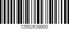 Código de barras (EAN, GTIN, SKU, ISBN): '12502639800'