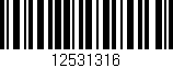 Código de barras (EAN, GTIN, SKU, ISBN): '12531316'
