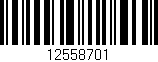 Código de barras (EAN, GTIN, SKU, ISBN): '12558701'