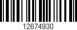 Código de barras (EAN, GTIN, SKU, ISBN): '12674930'