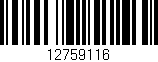 Código de barras (EAN, GTIN, SKU, ISBN): '12759116'