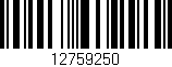 Código de barras (EAN, GTIN, SKU, ISBN): '12759250'
