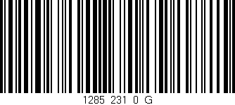 Código de barras (EAN, GTIN, SKU, ISBN): '1285_231_0_G'