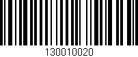 Código de barras (EAN, GTIN, SKU, ISBN): '130010020'