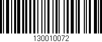 Código de barras (EAN, GTIN, SKU, ISBN): '130010072'