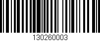 Código de barras (EAN, GTIN, SKU, ISBN): '130260003'
