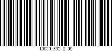 Código de barras (EAN, GTIN, SKU, ISBN): '13039_662_0_39'