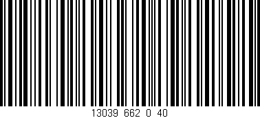 Código de barras (EAN, GTIN, SKU, ISBN): '13039_662_0_40'