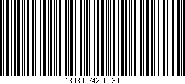 Código de barras (EAN, GTIN, SKU, ISBN): '13039_742_0_39'