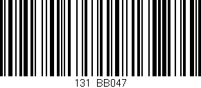 Código de barras (EAN, GTIN, SKU, ISBN): '131/BB047'