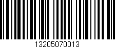 Código de barras (EAN, GTIN, SKU, ISBN): '13205070013'