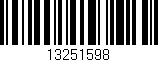 Código de barras (EAN, GTIN, SKU, ISBN): '13251598'