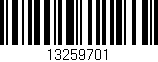 Código de barras (EAN, GTIN, SKU, ISBN): '13259701'