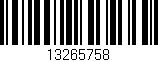 Código de barras (EAN, GTIN, SKU, ISBN): '13265758'