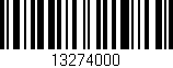 Código de barras (EAN, GTIN, SKU, ISBN): '13274000'