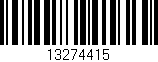 Código de barras (EAN, GTIN, SKU, ISBN): '13274415'