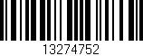 Código de barras (EAN, GTIN, SKU, ISBN): '13274752'