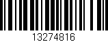 Código de barras (EAN, GTIN, SKU, ISBN): '13274816'
