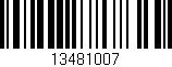 Código de barras (EAN, GTIN, SKU, ISBN): '13481007'