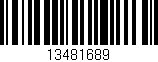 Código de barras (EAN, GTIN, SKU, ISBN): '13481689'
