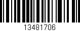 Código de barras (EAN, GTIN, SKU, ISBN): '13481706'