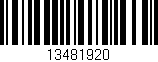 Código de barras (EAN, GTIN, SKU, ISBN): '13481920'