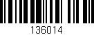 Código de barras (EAN, GTIN, SKU, ISBN): '136014'