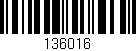 Código de barras (EAN, GTIN, SKU, ISBN): '136016'
