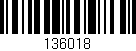 Código de barras (EAN, GTIN, SKU, ISBN): '136018'