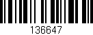 Código de barras (EAN, GTIN, SKU, ISBN): '136647'