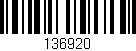 Código de barras (EAN, GTIN, SKU, ISBN): '136920'