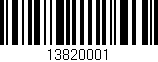 Código de barras (EAN, GTIN, SKU, ISBN): '13820001'