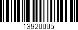 Código de barras (EAN, GTIN, SKU, ISBN): '13920005'