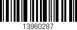 Código de barras (EAN, GTIN, SKU, ISBN): '13960287'