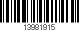 Código de barras (EAN, GTIN, SKU, ISBN): '13981915'
