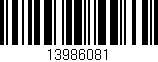 Código de barras (EAN, GTIN, SKU, ISBN): '13986081'