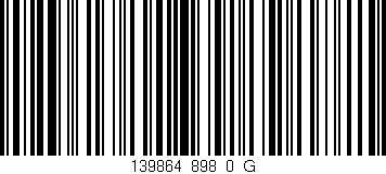 Código de barras (EAN, GTIN, SKU, ISBN): '139864_898_0_G'
