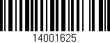Código de barras (EAN, GTIN, SKU, ISBN): '14001625'