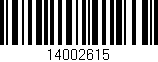 Código de barras (EAN, GTIN, SKU, ISBN): '14002615'