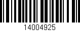 Código de barras (EAN, GTIN, SKU, ISBN): '14004925'