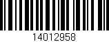Código de barras (EAN, GTIN, SKU, ISBN): '14012958'