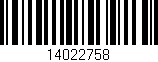 Código de barras (EAN, GTIN, SKU, ISBN): '14022758'