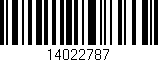 Código de barras (EAN, GTIN, SKU, ISBN): '14022787'