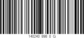 Código de barras (EAN, GTIN, SKU, ISBN): '140240_898_0_G'