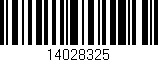Código de barras (EAN, GTIN, SKU, ISBN): '14028325'