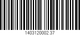 Código de barras (EAN, GTIN, SKU, ISBN): '1403120002.37'